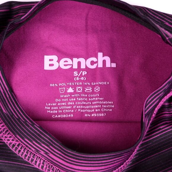 BENCH Girls' Magenta & Black Swirl Thermal Long Sleeve Shirt Winter Outdoors NEW - Picture 6 of 6